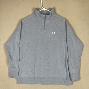 Under Armour Womens L Sweatshirt Pullover Heatgear‎ Long Sleeve Gray 1/4 Zip